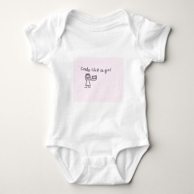 Code like a girl series baby bodysuit (Front)