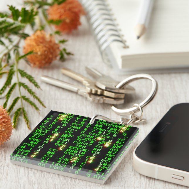 Code matrix Acrylic Keychain (Front Right)