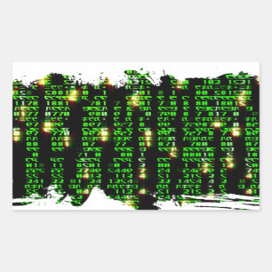 Code matrix rectangular sticker