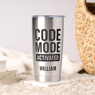 Code Mode Activated Code Developer Insulated Tumbler