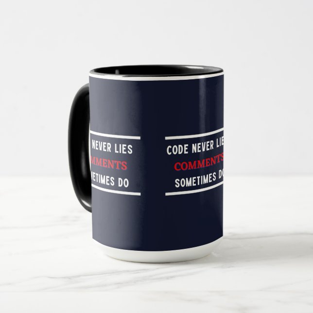 code never lies comments sometimes do mug (Front Left)