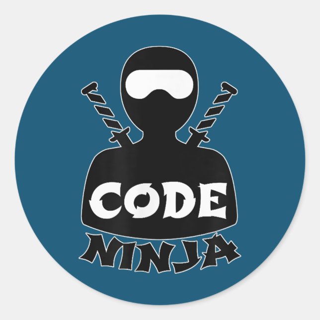 Code Ninja Computer Coding Engineer Funny Lovers Classic Round Sticker (Front)