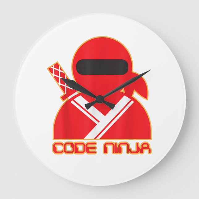 Code Ninja Computer Coding Engineer Funny Lovers Large Clock (Front)