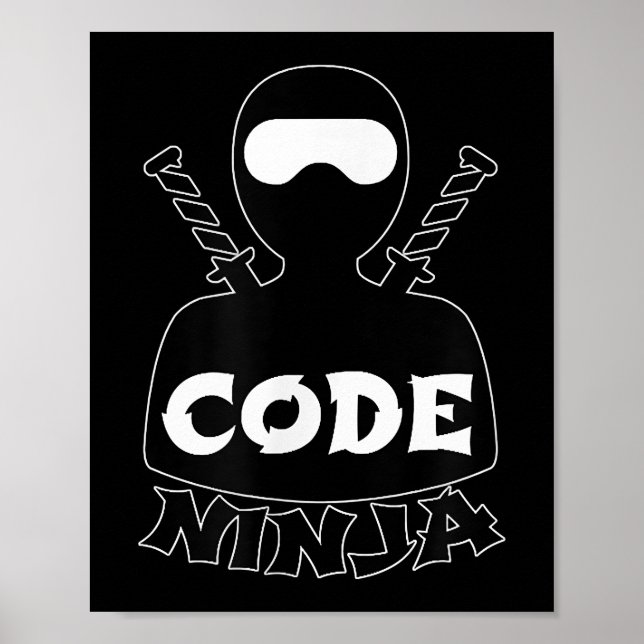 Code Ninja Computer Coding Engineer Funny Lovers Poster (Front)
