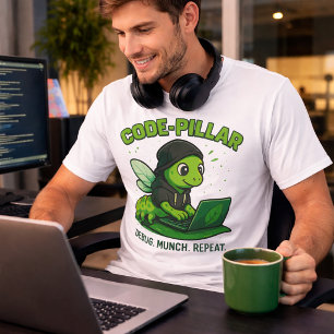 Code-pillar T-Shirt – Funny Coder Caterpillar Desi