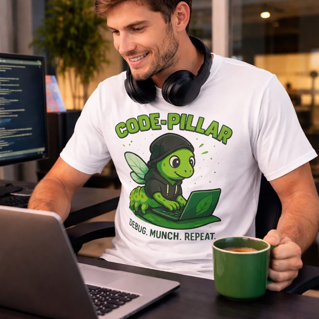 Code-pillar T-Shirt – Funny Coder Caterpillar Desi (Creator Uploaded)