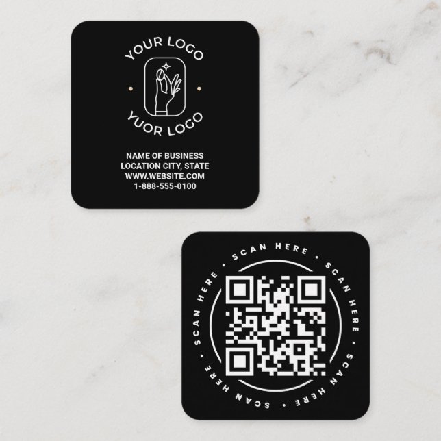 Code QR Personnalisé Square Business Card (Front/Back)