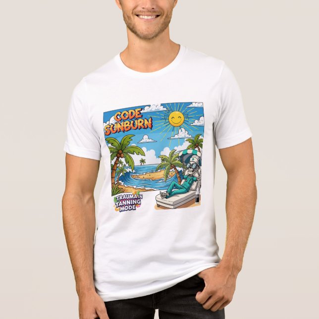 Code Sunburn – Nurse Funny RN Summer Tri-Blend Shirt (Front)