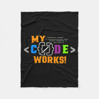 Code works funny programmer coding software fleece blanket