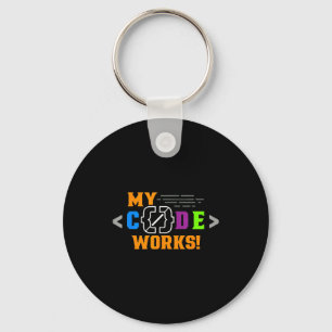 Code works funny programmer coding software key ring