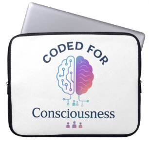 Coded for Consciousness AI Computer Science Design Laptop Sleeve