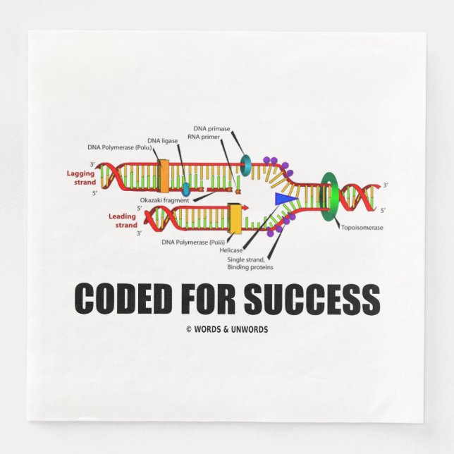 Coded For Success DNA Replication Napkin (Front)