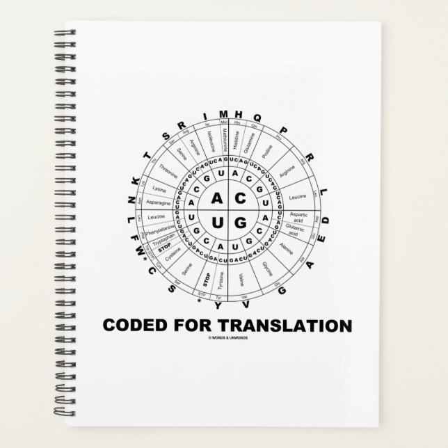 Coded For Translation RNA Codon Wheel Geek Humour Planner (Front)