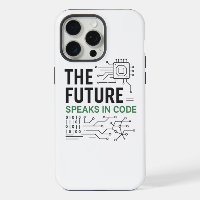 Coded Future Tech: Abstract Algorithmic Footprint  iPhone Case (Back)