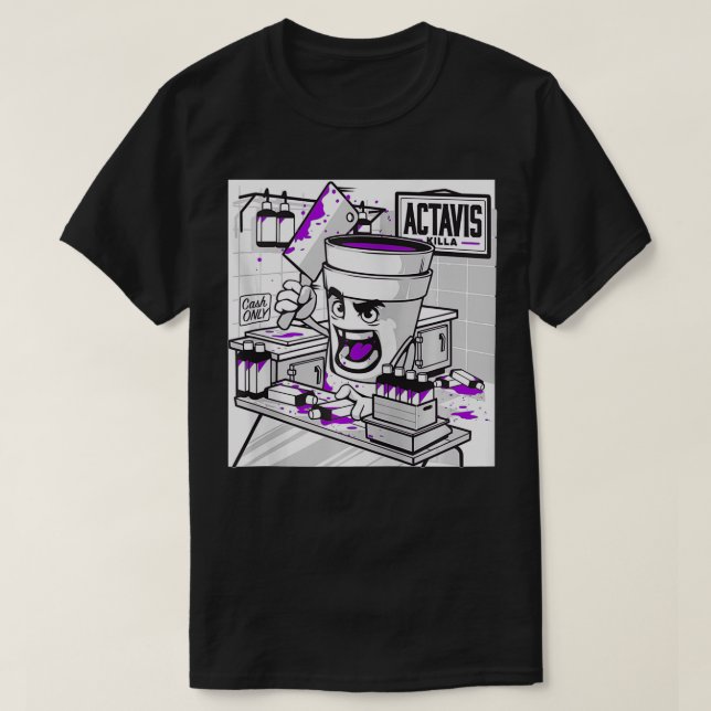 Codeine Lean Double Cup Styrofoam Purple Drank Cou T-Shirt (Design Front)