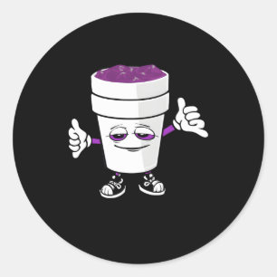 Codeine Purple Drank Sizzurp Double Cup Lean Classic Round Sticker