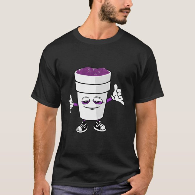 Codeine Purple Drank Sizzurp Double Cup Lean T-Shirt (Front)