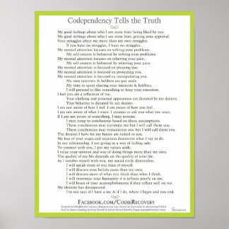 Codependency Tells the Truth Poster