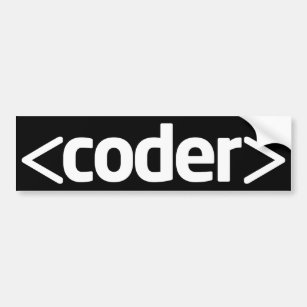 Coder Black Background Bumper Sticker
