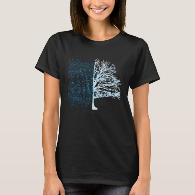 Coder Coding Computer Programmer Programming Binar T-Shirt (Front)