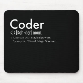 Coder Definition - programming language lovers  Mouse Pad