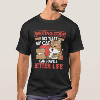 Coder Developer  Software Engineer Coding Cat Prog T-Shirt