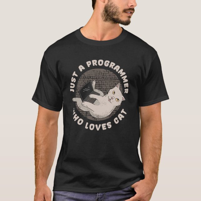 Coder Feline Developer  Software Engineer Cat Prog T-Shirt (Front)