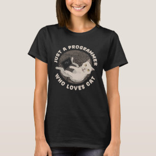 Coder Feline Developer  Software Engineer Cat Prog T-Shirt