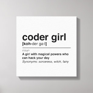 Coder girl canvas print