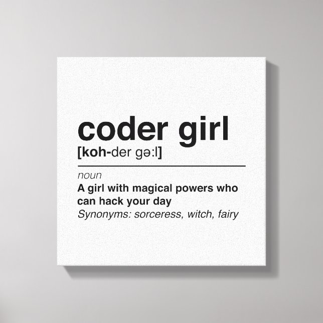 Coder girl canvas print (Front)