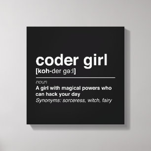 Coder girl canvas print