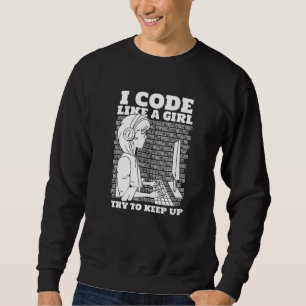 Coder Girl Programming Coding Software Developer P Sweatshirt