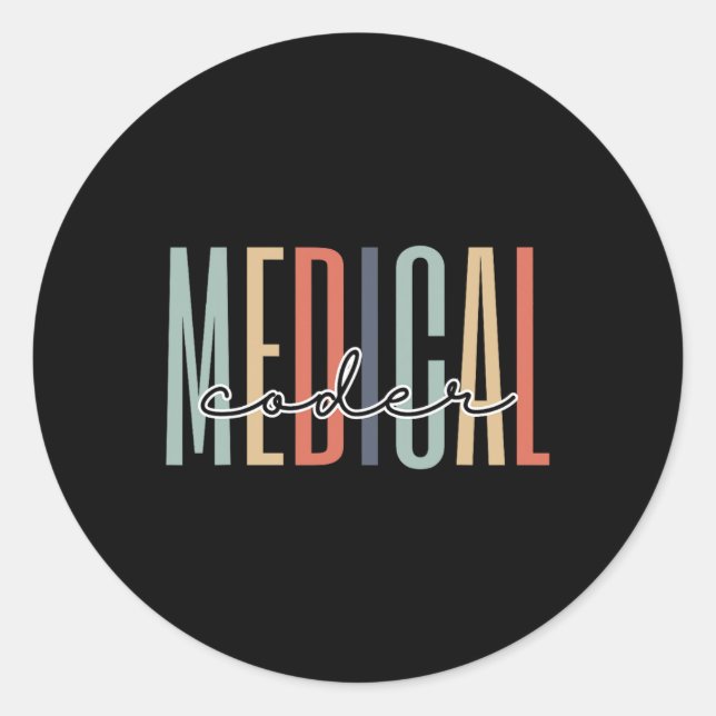 Coder Healthcare Worker Appreciation Graduation  Classic Round Sticker (Front)