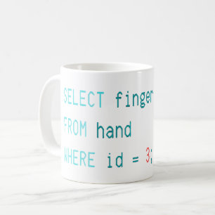 CODER MIDDLE FINGER - SELECT FINGER FROM HAND COFFEE MUG