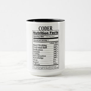 Coder Nutrition Facts Mug