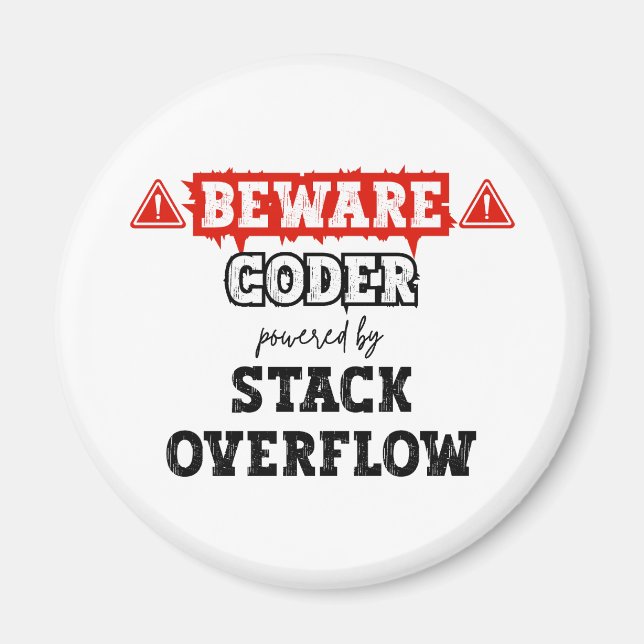 Coder Powered By Stack Overflow | Programming Magnet (Front)