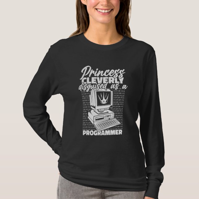 Coder Princess Software Engineer Developer Program T-Shirt (Front)