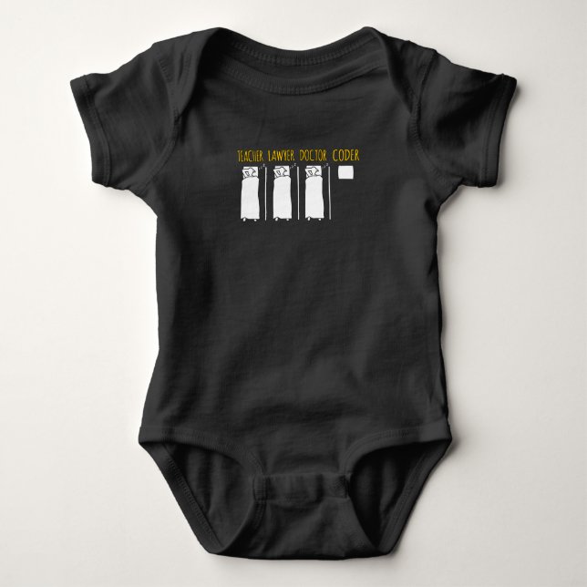 Coder Technical Computer IT Coding Programmer Grap Baby Bodysuit (Front)