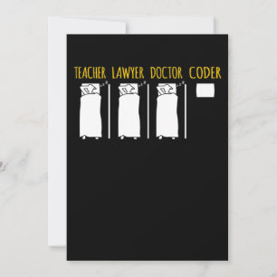 Coder Technical Computer IT Coding Programmer Grap Thank You Card