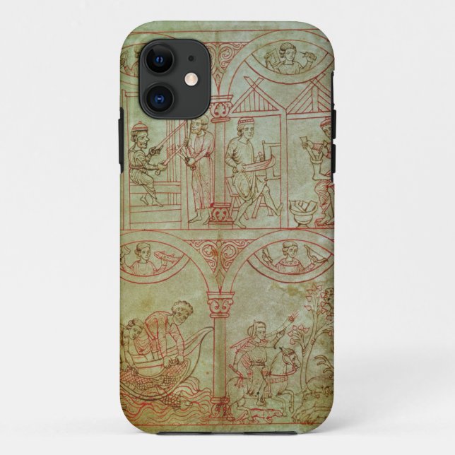 Codex 507 fol.2r Weaver, Shoemaker, Fishermen and Case-Mate iPhone Case (Back)
