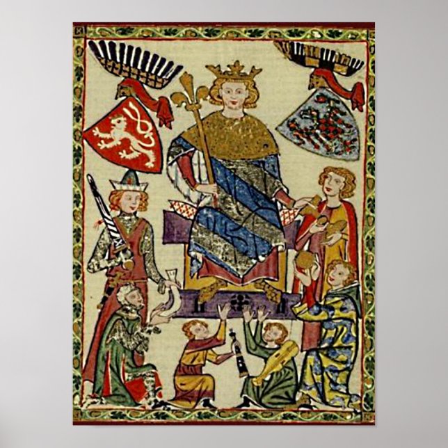 Codex Manesse - König Wenzel von Böhmen Poster (Front)