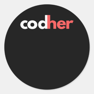 Codher Girl Programmer Women Stem Engineer Lovers Classic Round Sticker