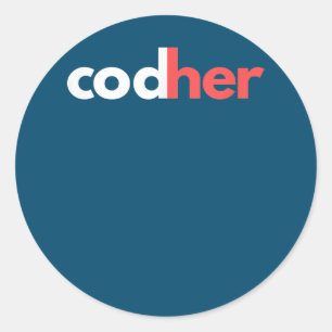 Codher Girl Programmer Women Stem Engineer Lovers Classic Round Sticker
