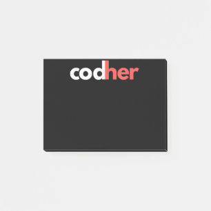 Codher Girl Programmer Women Stem Engineer Lovers Post-it Notes