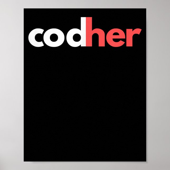 Codher Girl Programmer Women Stem Engineer Lovers Poster (Front)