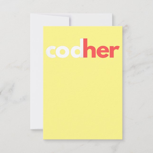 Codher Girl Programmer Women Stem Engineer Lovers Thank You Card (Front)