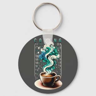 Coding & Coffee: Tech Enthusiast's Dream Art Key Ring