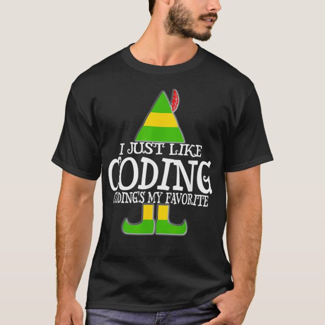 CODING ELF Christmas Computer Medical Coder Progra T-Shirt (Front)