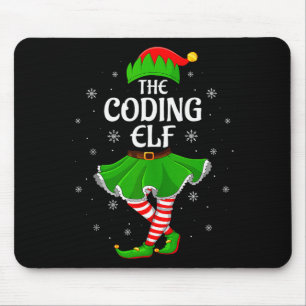 Coding Elf Christmas Family Girls Women Elf Squad Mouse Pad