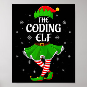 Coding Elf Christmas Family Girls Women Elf Squad Poster